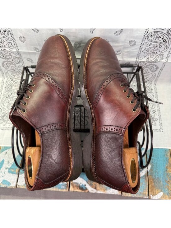 H.S. Trask Oxfords Men\'s Dress Shoes 1035 Red Brown Leather Saddle Size 10.5M main image 4